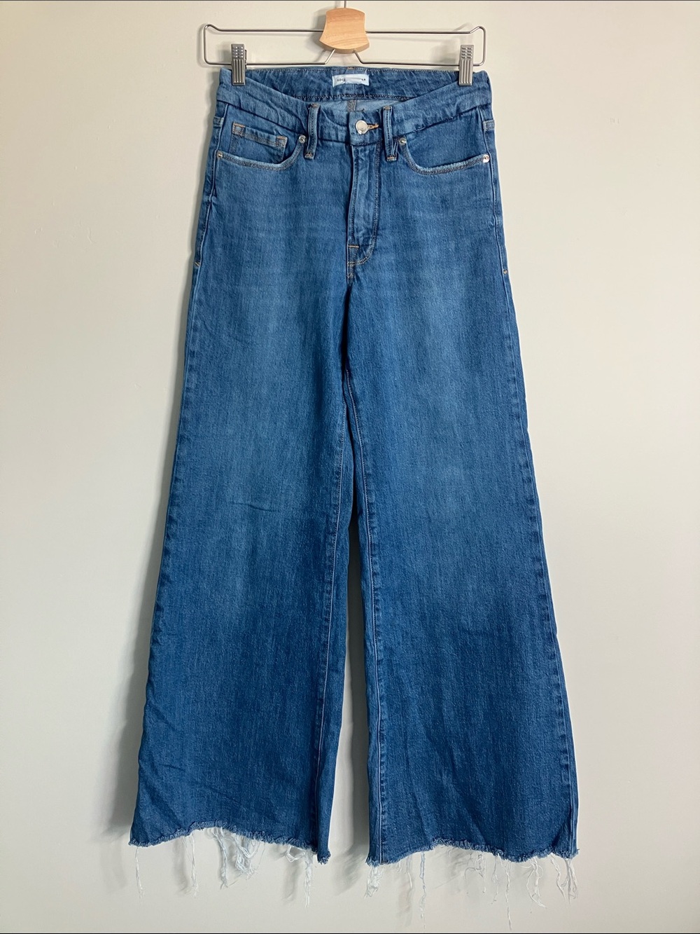 Good American Good Waist Palazzo Jeans sz 6 / 28 indigo High Rise Wide Leg denim